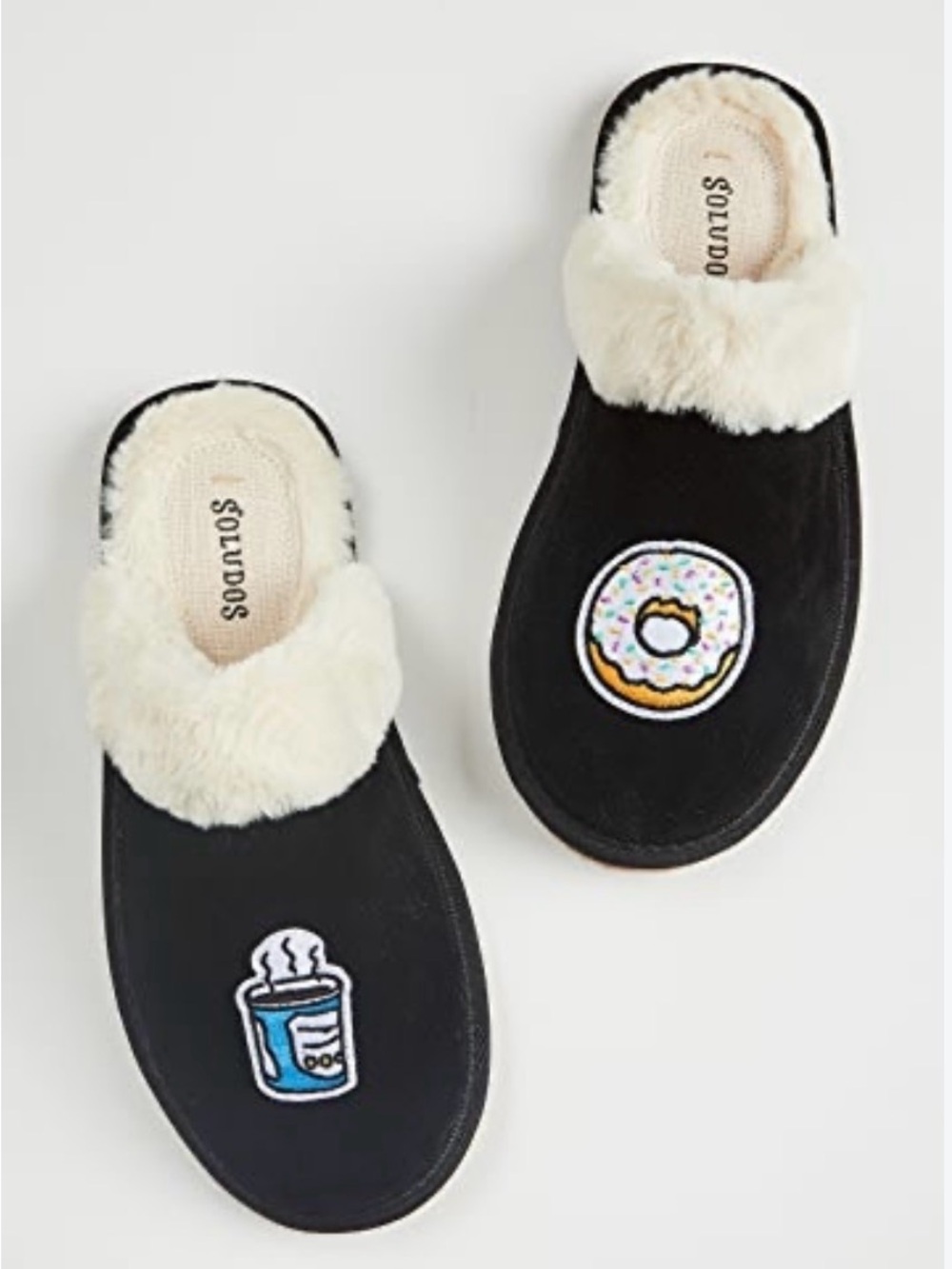Soludos Coffee + Donuts Cozy Slippers Size 10